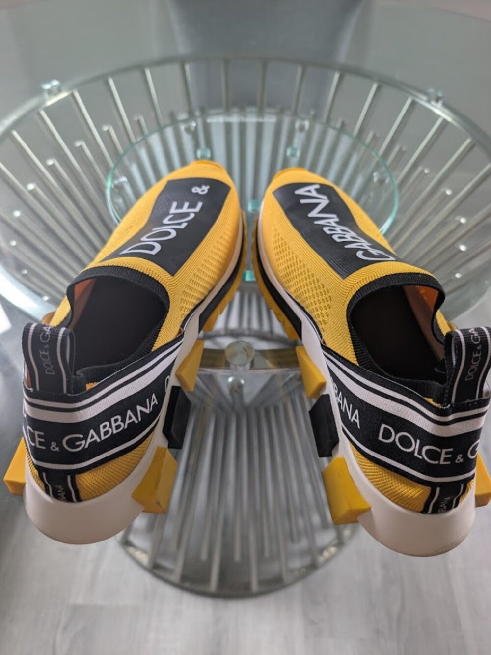 Dolce & Gabbana Sorrento Sneakers Yellow Knit Fabric EUR size 44 Unisex - Picture 5 of 11